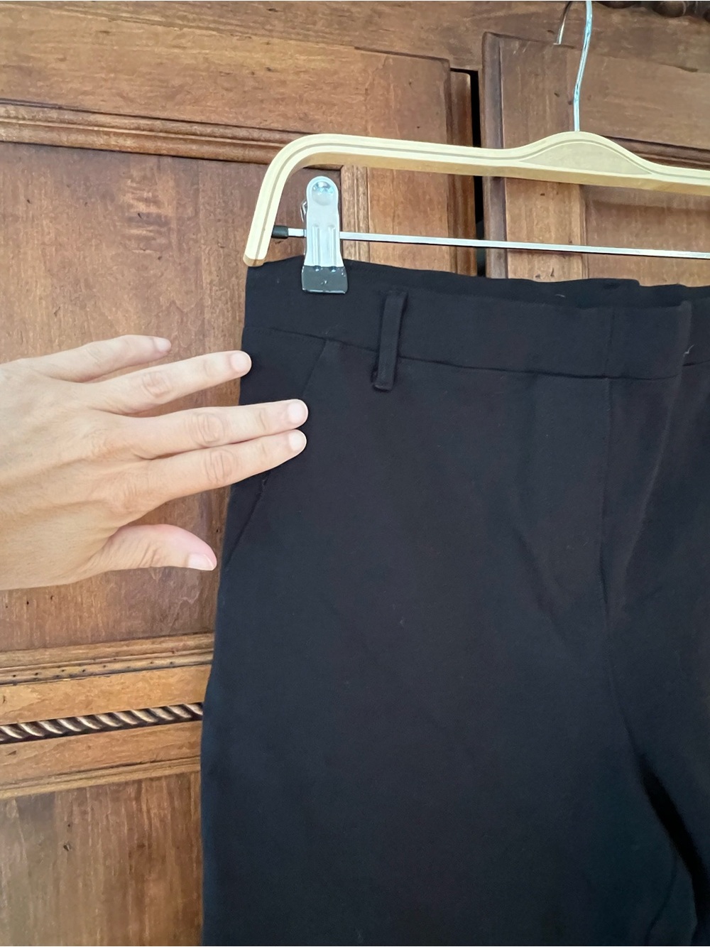 NWOT Qunice Black Wide Leg Trousers | Size M | Stretch Material - Belt Loops - Picture 6 of 11